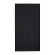 Black textured rectangular object on a white background