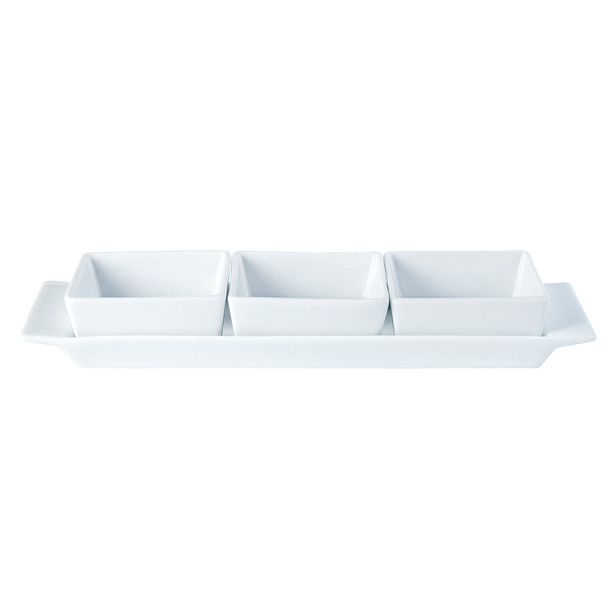 Square Shaped Set of 3 Bowls & Tray 29x9cm/11.5"x3.5"