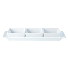 Square Shaped Set of 3 Bowls & Tray 29x9cm/11.5"x3.5"