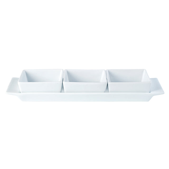 Square Shaped Set of 3 Bowls & Tray 29x9cm/11.5"x3.5"