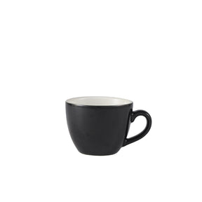 Genware Porcelain Black Bowl Shaped Cup 9cl/ 3oz