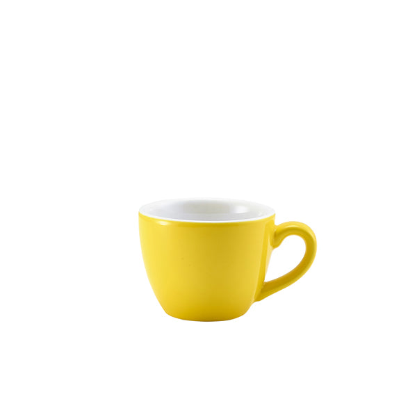 Genware Porcelain Yellow Bowl Shaped Cup 9cl/ 3oz