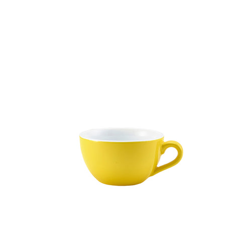 Genware Porcelain Yellow Bowl Shaped Cup 17.5cl/ 6oz