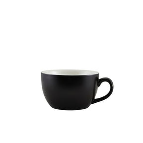 Genware Porcelain Matt Black Bowl Shaped Cup 25cl/ 8.75oz