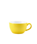 Genware Porcelain Yellow Bowl Shaped Cup 25cl/ 8.75oz
