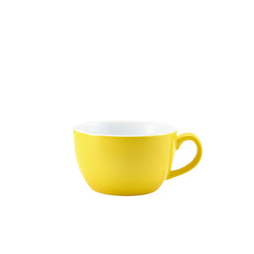 Genware Porcelain Yellow Bowl Shaped Cup 25cl/ 8.75oz