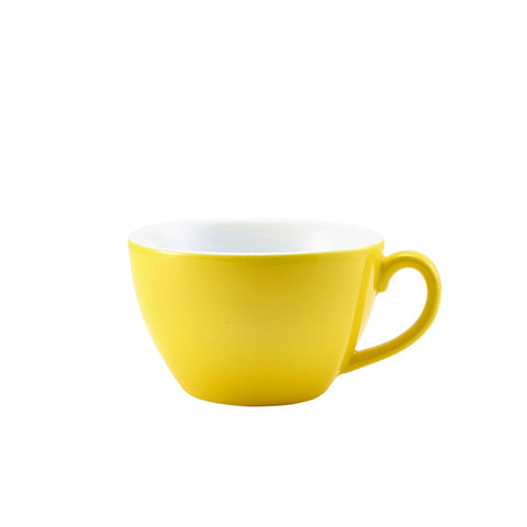 Genware Porcelain Yellow Bowl Shaped Cup 34cl/ 12oz