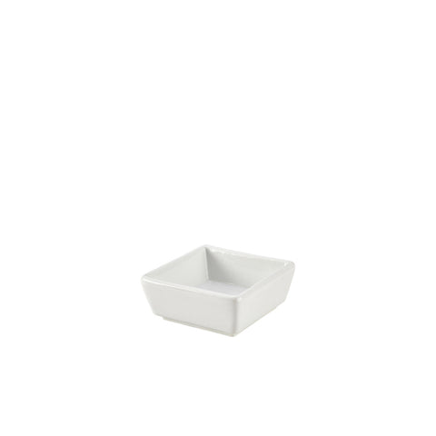 Genware Porcelain Square Dish 8.5 x 3.5cm/ 3.25 x 1.4"