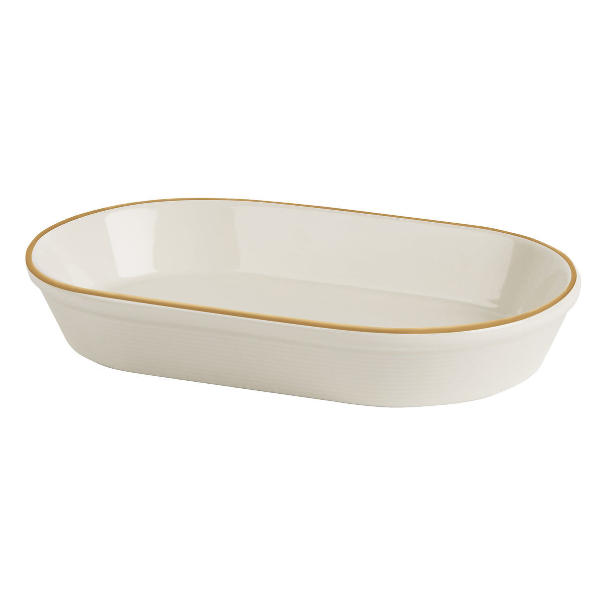 Line Gold Band Oval Salad Dish 16cm