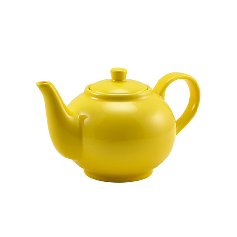 Genware Porcelain Yellow Teapot 45cl/ 15.75oz