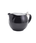 GenWare Porcelain Black Teapot with St/St Lid & Infuser 50cl/17.6oz