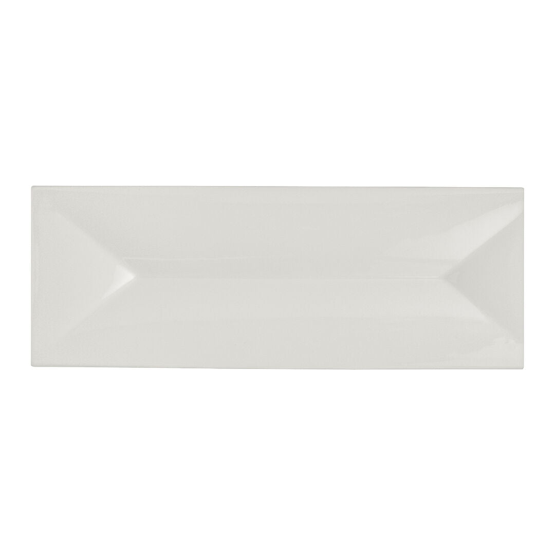 White Album Rectangular Tray w/ Indent 28.5 x 10cm (11 1/8 x 3 7/8") - Pack 12