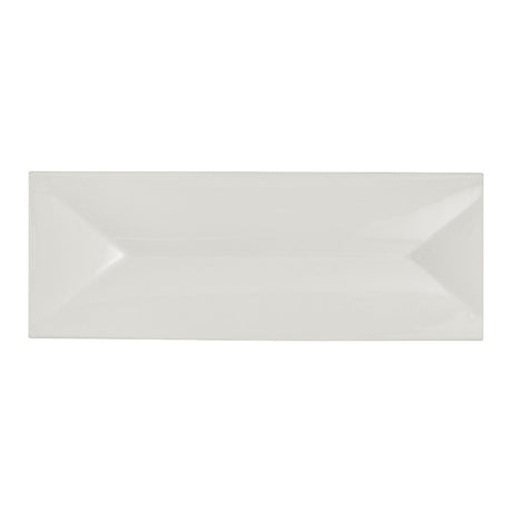White Album Rectangular Tray w/ Indent 28.5 x 10cm (11 1/8 x 3 7/8") - Pack 12
