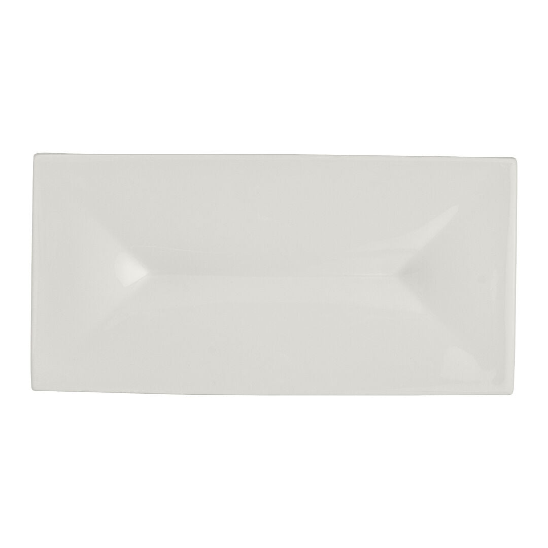 White Album Rectangular Tray w/ Indent 23.8 x 11.75 x 1.9cm (9 3/8 x 4 5/8 x 3/4") - Pack 12