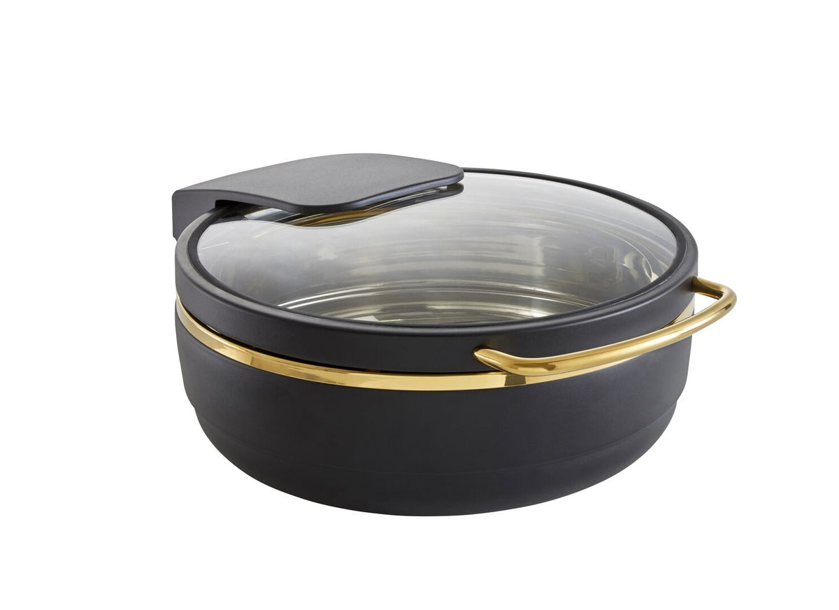 Excellent Black & Gold Round Induction Chafer 39 x 19cm (15 1/3 x 7 1/2") - Pack 1