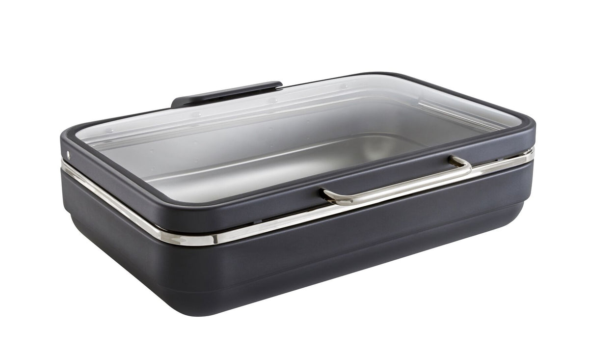 Excellent Black & Silver GN 1/1 Induction Chafer 58 x 47 x 19cm (22 4/5 x 18 1/2 x 7 1/2") - Pack 1