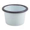 Enamel Ramekin White with Grey Rim 7cm Dia 90ml/3.2oz- Pack 12
