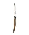 Laguiole Taupe Handle Steak Knife Serrated 1.2mm Blade - Pack 6