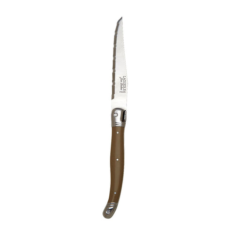 Laguiole Taupe Handle Steak Knife Serrated 1.2mm Blade - Pack 6