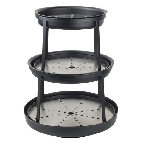Black Metal 3 Tier Seafood Stand 31cm x 39.4cm (12 1/4" x 15 1/2") - Pack 1