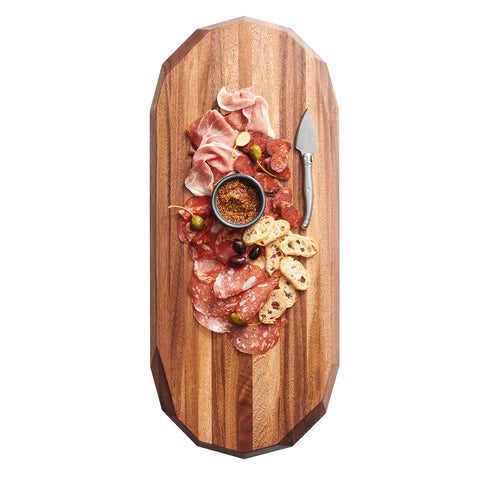 Creations Wood Oval Faceted Acacia Board 71.1 x 30.5 x 5cm (28 x 12 x 2") - Pack 2