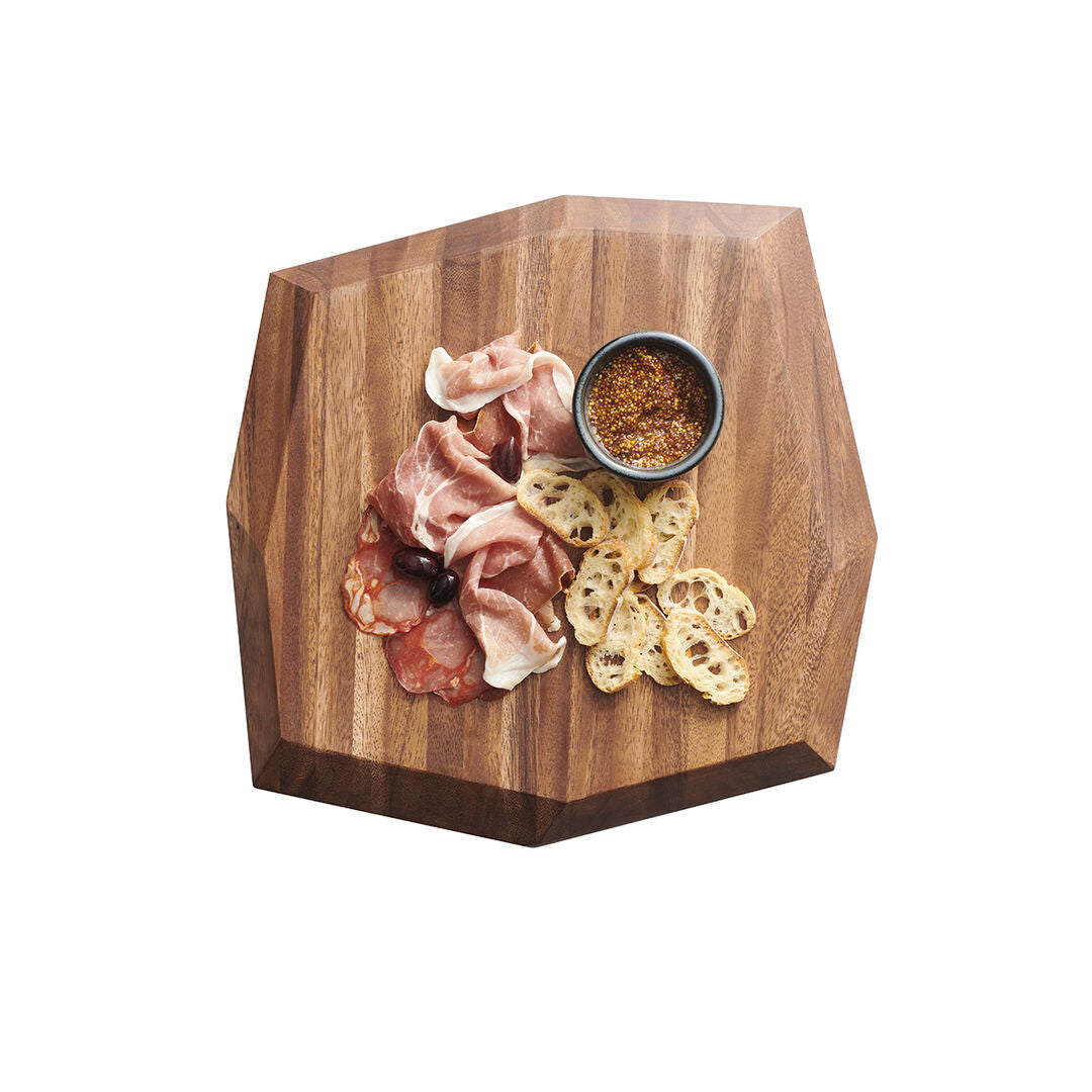 Creations Wood Square Faceted Acacia Board 38.1cm x 5cm (15 x 2") - Pack 2
