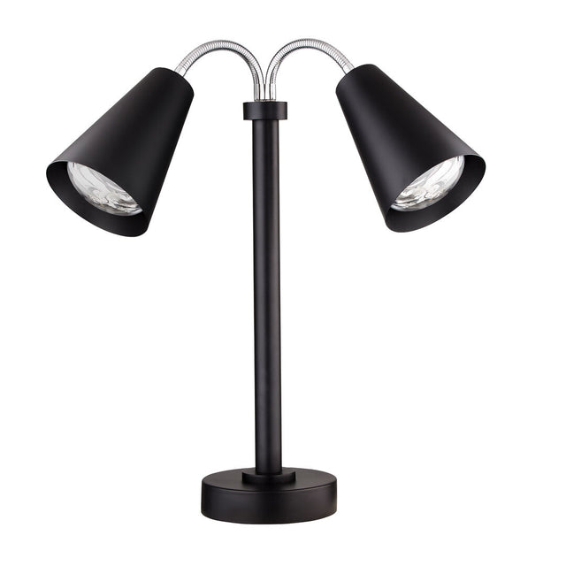 Modern Black Double Heat Lamp 220V UK Plug 55.9cm (22") - Pack 1