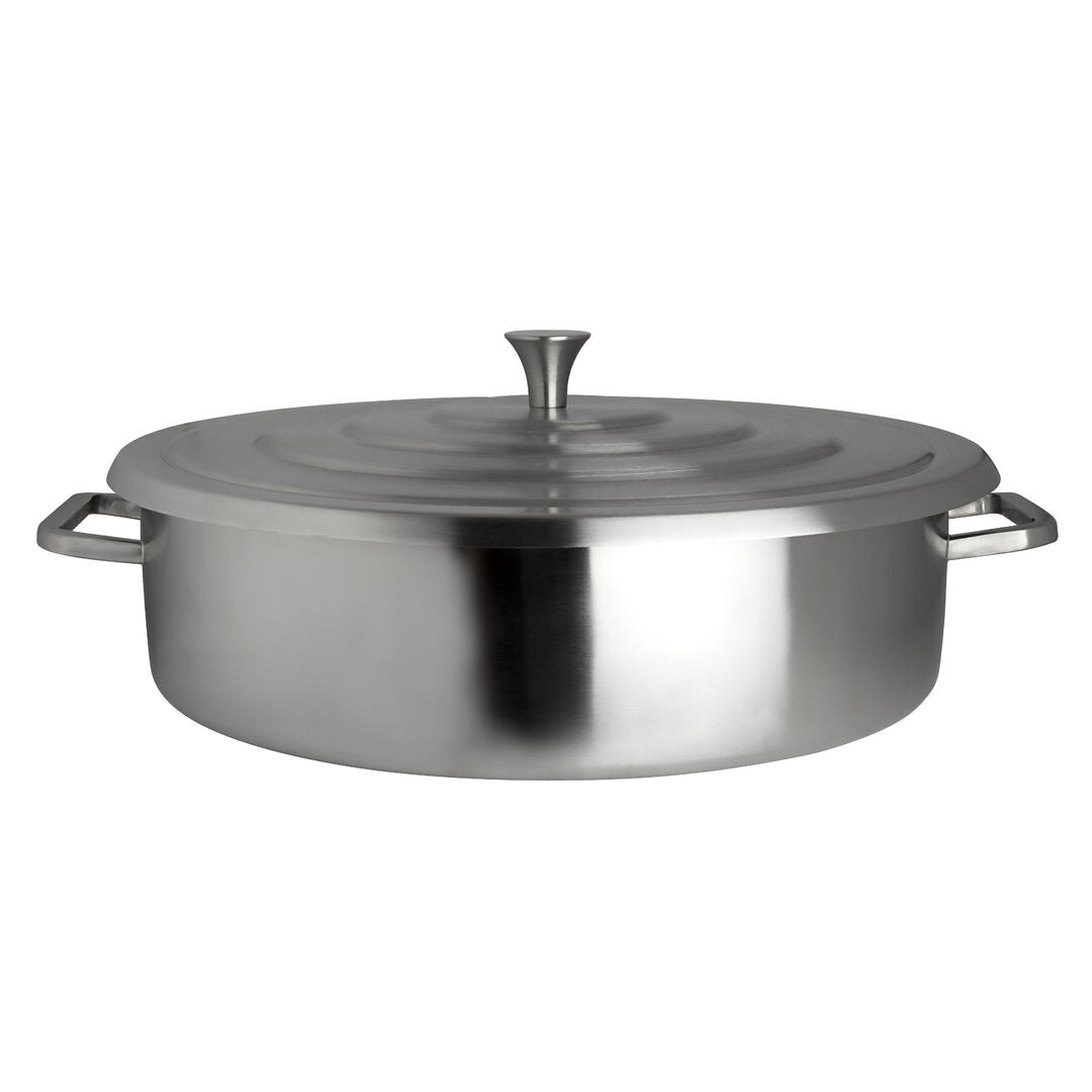 Homestyle Brushed Stainless Round Chafer 45.7 x 40 x 14cm 7ltr (18 x 15 3/4 x 5 1/2" 2gal) - Pack 1