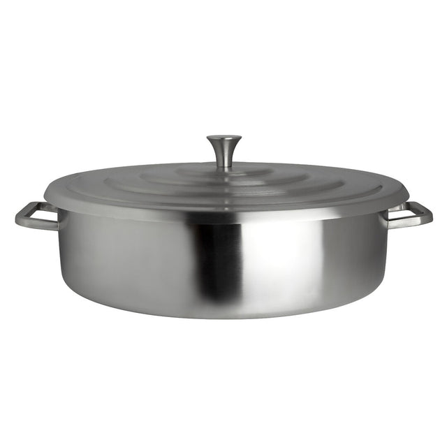 Homestyle Brushed Stainless Round Chafer 45.7 x 40 x 14cm 7ltr (18 x 15 3/4 x 5 1/2" 2gal) - Pack 1