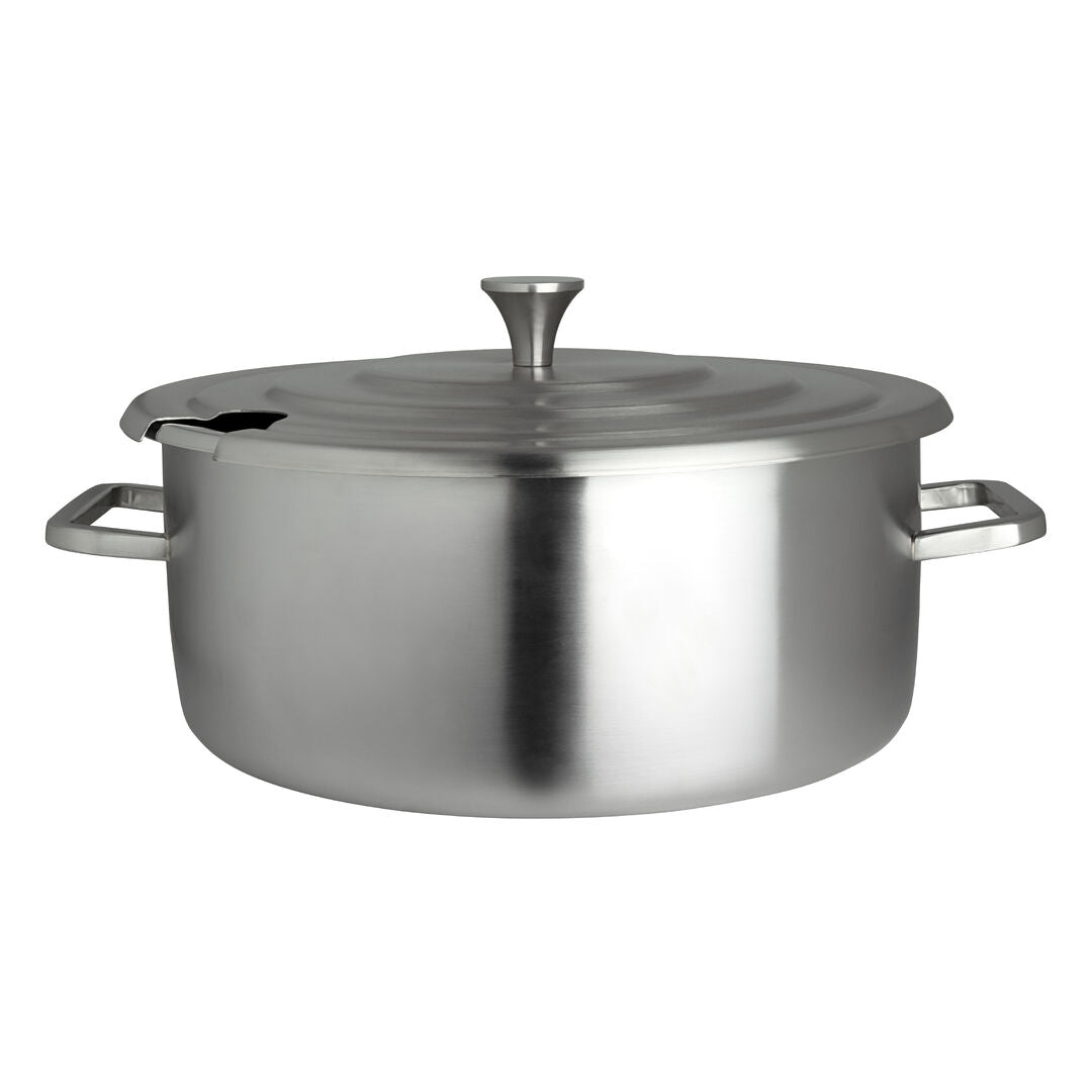 Homestyle Brushed Stainless Round Chafer 38.1 x 31.8 x 13.3cm 5.2ltr (15 x 12 1/2 x 5 1/4" 5 1/2qts) - Pack 1
