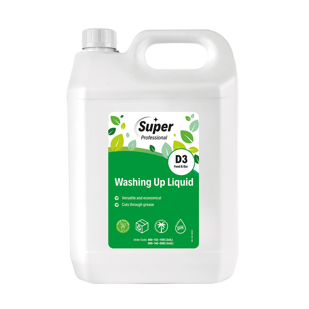 Super Professional D3 Washing Up Liquid container on a white background