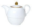 Burnished Gold Coupe Tea Set For One Teapot 12.4cm 46cl (5" 16oz) - Pack 6