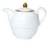Burnished Gold Coupe Tea Set For One Teapot 12.4cm 46cl (5" 16oz) - Pack 6