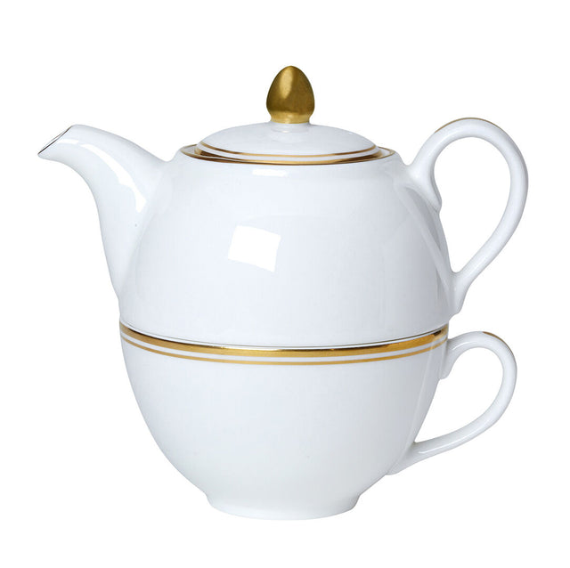 Burnished Gold Coupe Tea For One Set - Pack 6