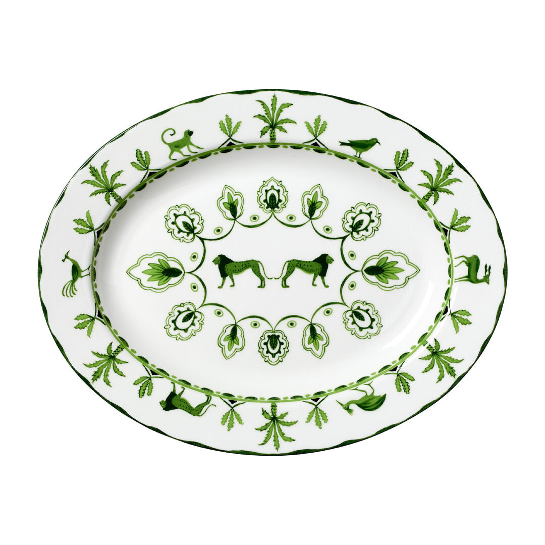 Sultan's Garden Green Misc Oval Tray 36.5 x 27.5cm (14 1/2 x 11") - Pack 6
