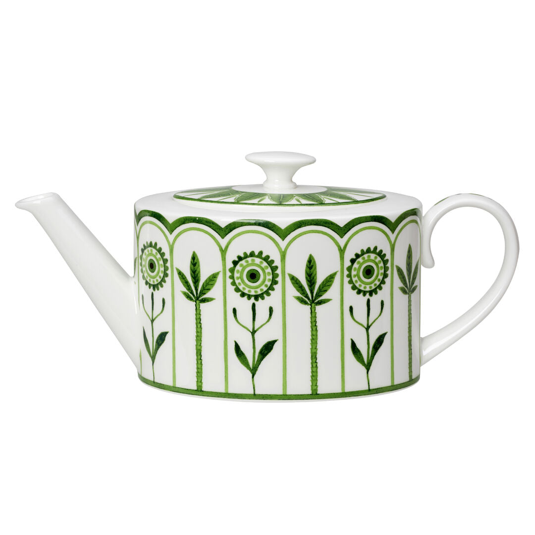 Sultan's Garden Green Coupe 2 Cup Oval Teapot 10cm 55cl (4" 19 1/3oz) - Pack 6