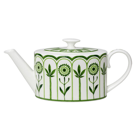 Sultan's Garden Green Coupe 2 Cup Oval Teapot 10cm 55cl (4" 19 1/3oz) - Pack 6
