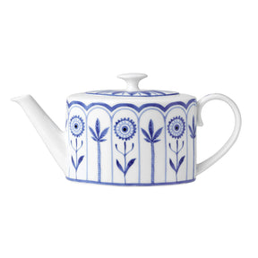 Sultan's Garden Blue Coupe 2 Cup Oval Teapot 10cm 55cl (4" 19 1/3oz) - Pack 6
