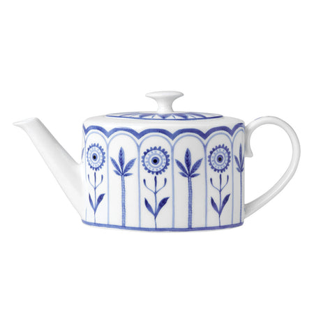 Sultan's Garden Blue Coupe 2 Cup Oval Teapot 10cm 55cl (4" 19 1/3oz) - Pack 6