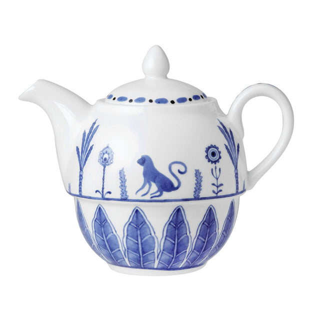 Sultan's Garden Blue Coupe Tea For One Teapot 12.4cm 46cl (5" 16 8/9oz) - Pack 6
