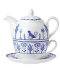 Sultan's Garden Blue Coupe Tea For One Set - Pack 6