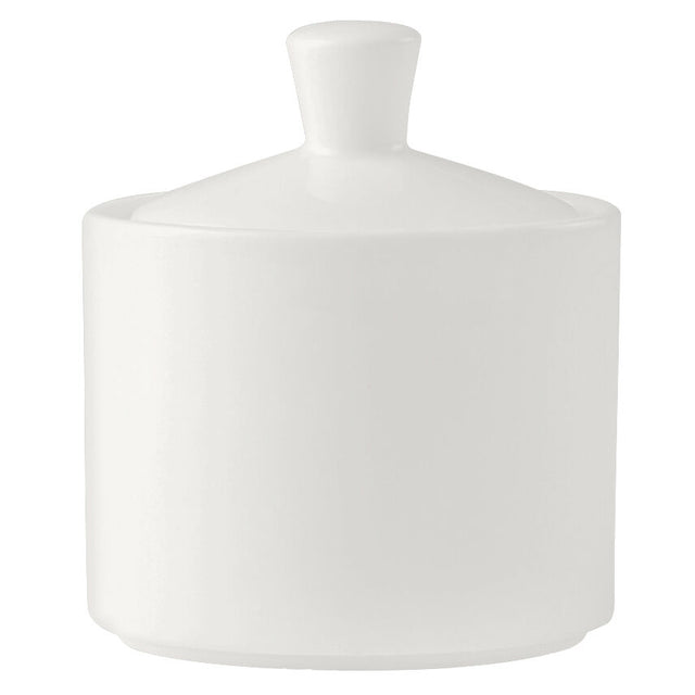 Monaco White Vogue Covered Sugar Pot 22.75cl (8oz) - Pack 6