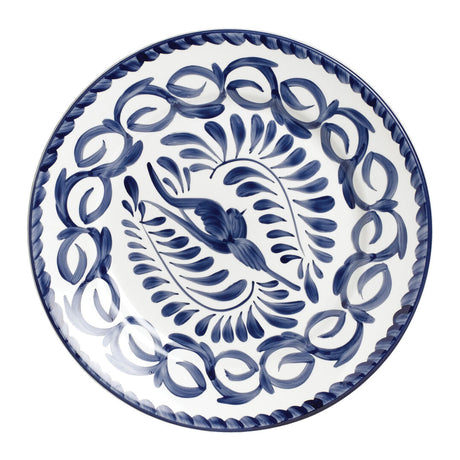 Puebla Blue Rolled Edge Plate 16cm (6 1/4") - Pack 24