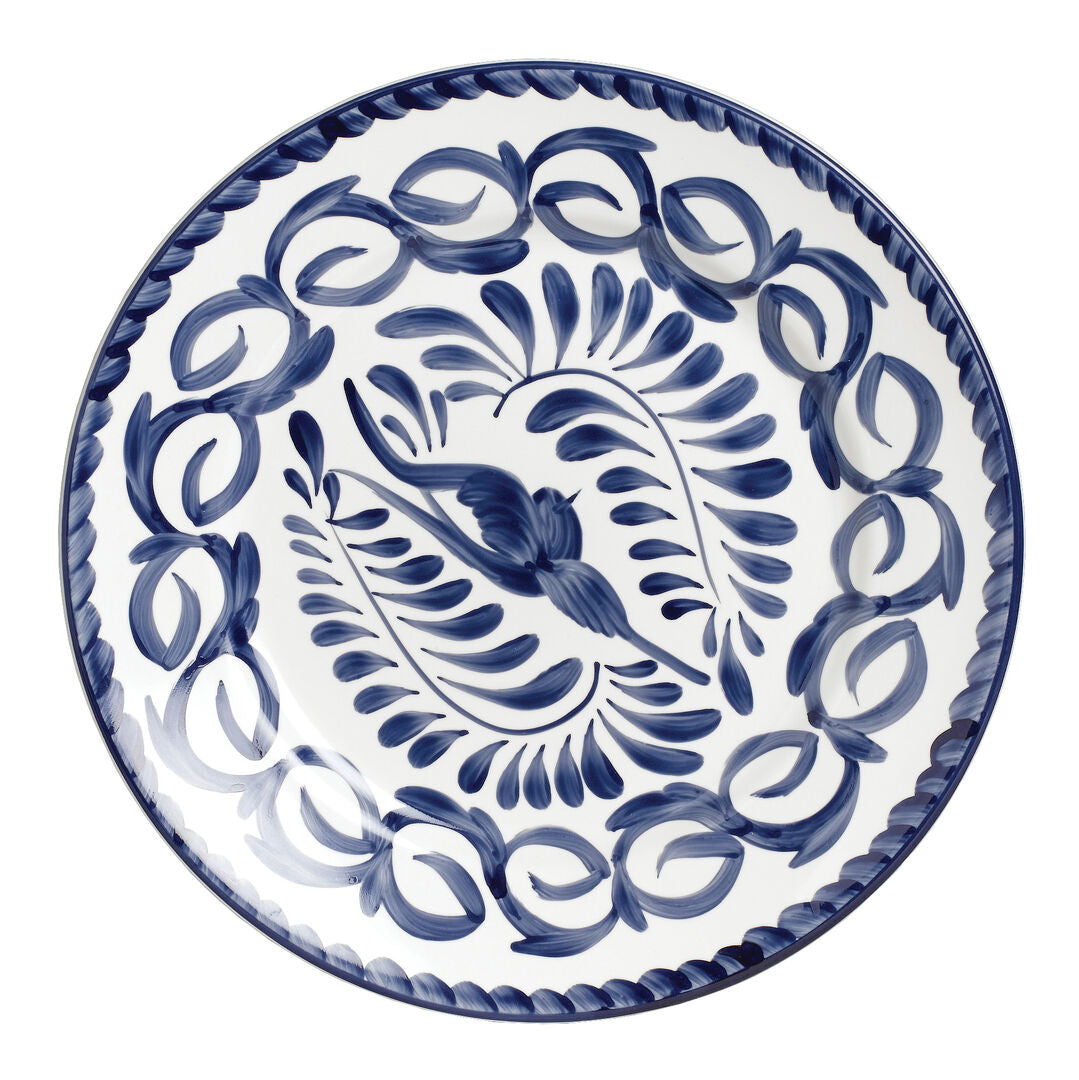 Puebla Blue Rolled Edge Plate 31cm (12 1/4") - Pack 6