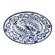 Puebla Blue Oval Platter Rolled Edge 34cm (13 1/2") - Pack 12