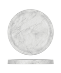 White Marble Agra Melamine Round Tray 23cm