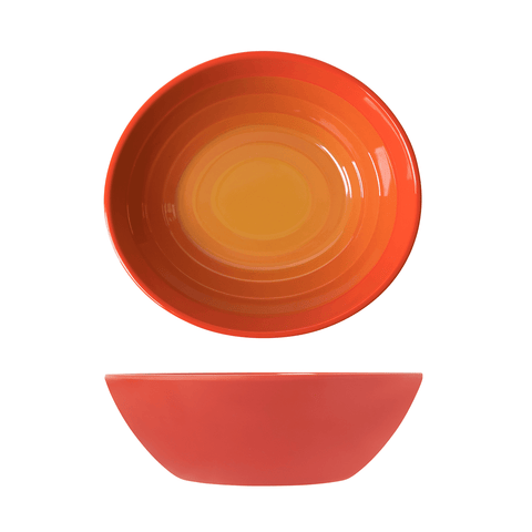 Sunset Orange Atlantis Melamine Oval Bowl 23 x 20.5 x 7.5cm