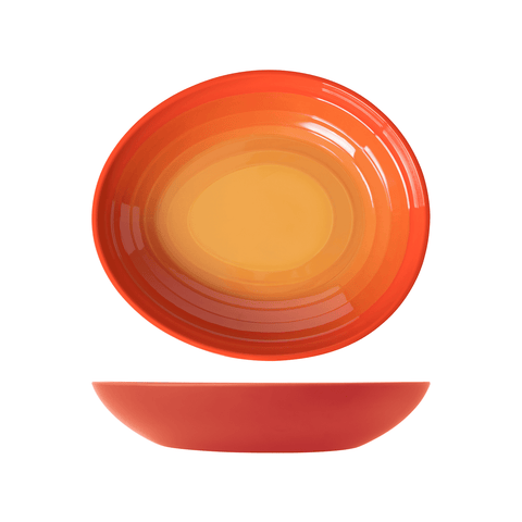 Sunset Orange Atlantis Melamine Oval Bowl 38 x 32.5 x 7cm