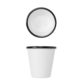 Black/White Melamine Athens Pot 9.2 x 9cm