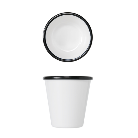 Black/White Melamine Athens Pot 9.2 x 9cm